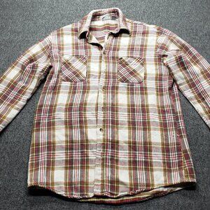 Big Mac Flannel Shirt Men’s L Tall Brown Plaid Long Sleeve Button Up Vintage